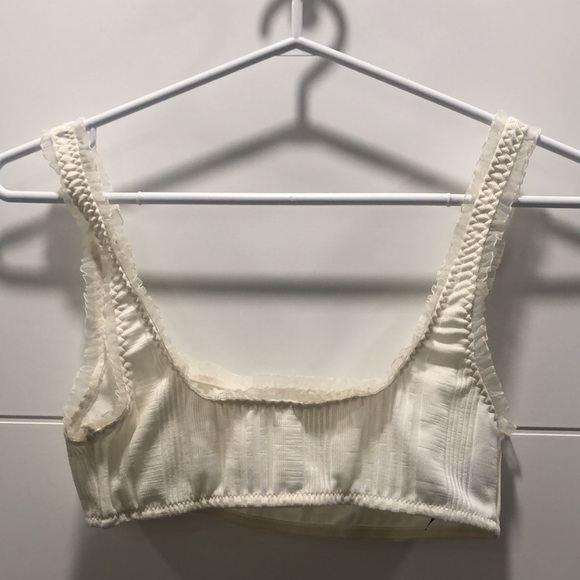 Cream/white scoop bandeau bralette - Picture 2 of 5